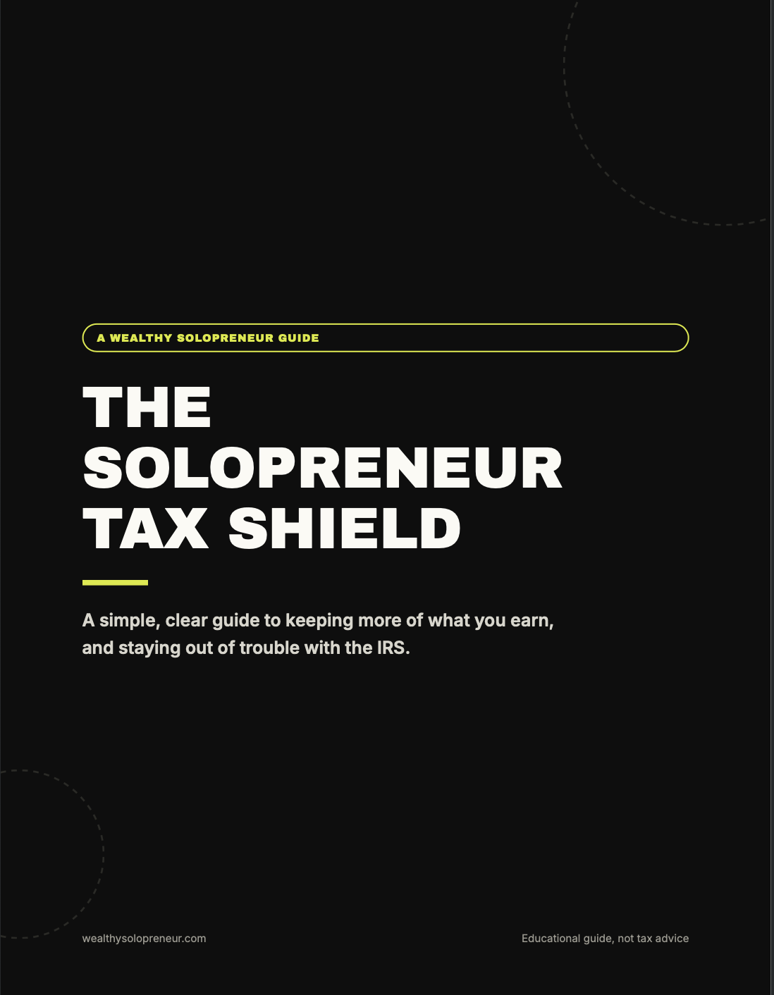 The Solopreneur Tax Shield guide cover